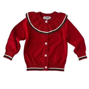 NEW Girlhood Red Ruffle Collar Sweater